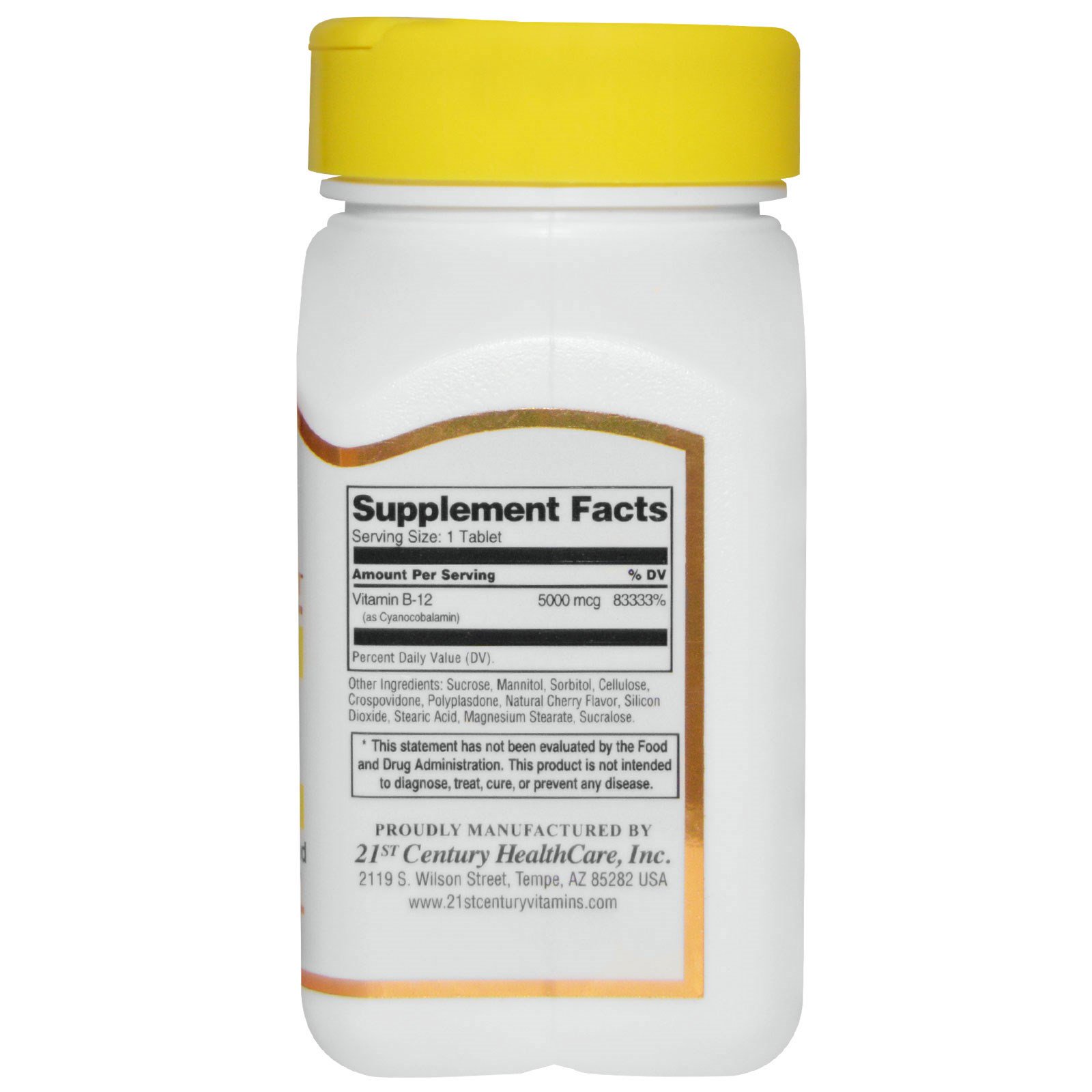 21st Century, Sublingual B-12, 5000 mcg, 110 Comprimidos Sublinguais - Imagem 2