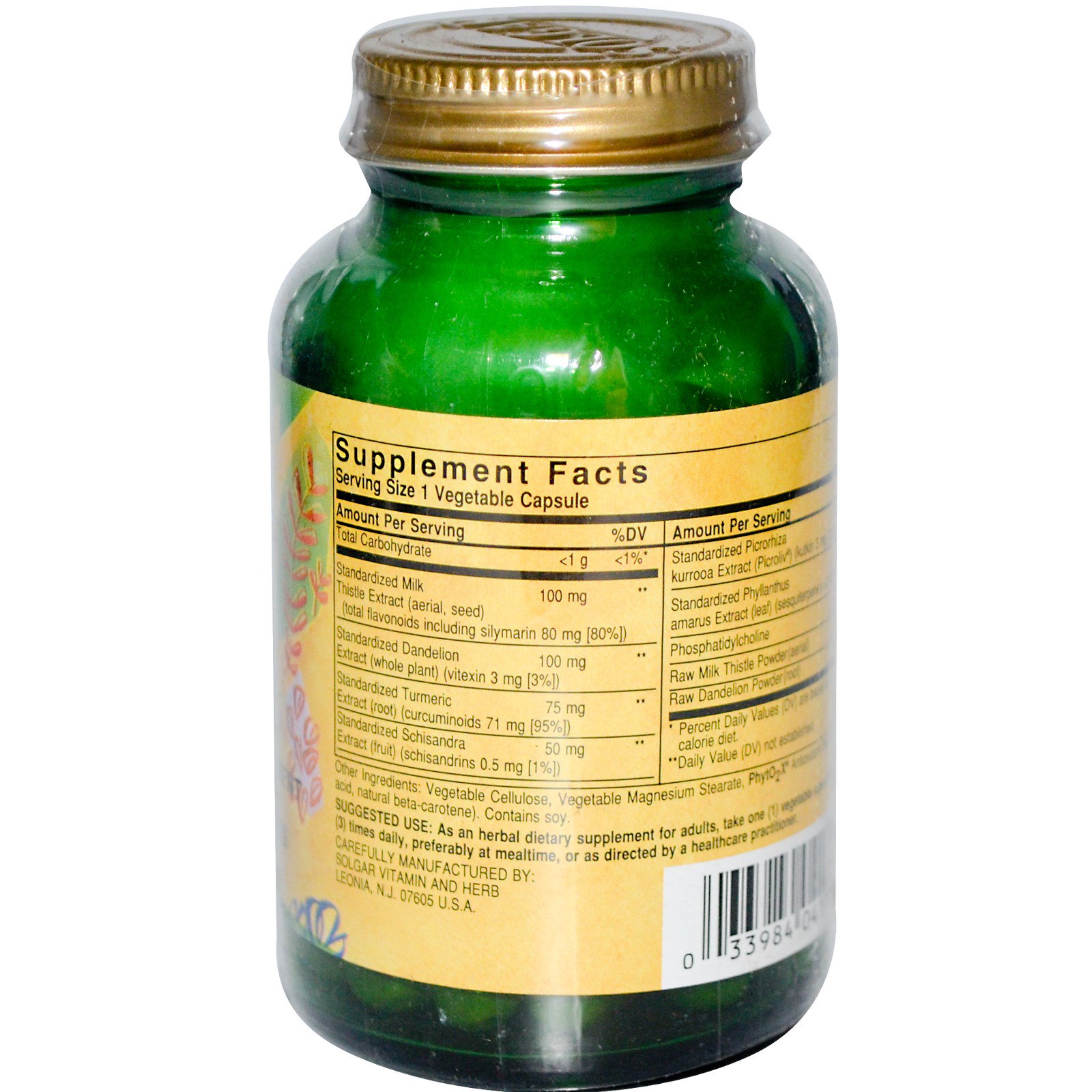 Solgar, Complexo de fígado de ervas, 50 Cápsulas Vegetais - Imagem 2