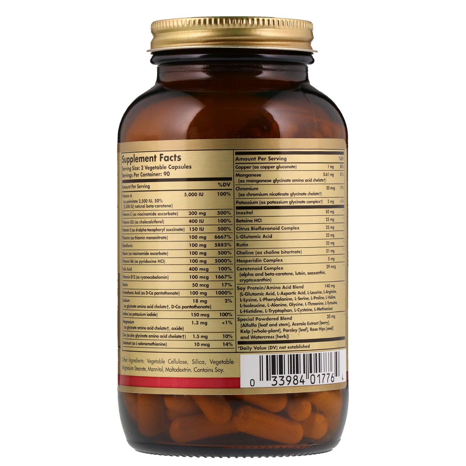 Solgar, Cápsulas Vegetais Multi II, 180 Cápsulas Vegetais - Imagem 2