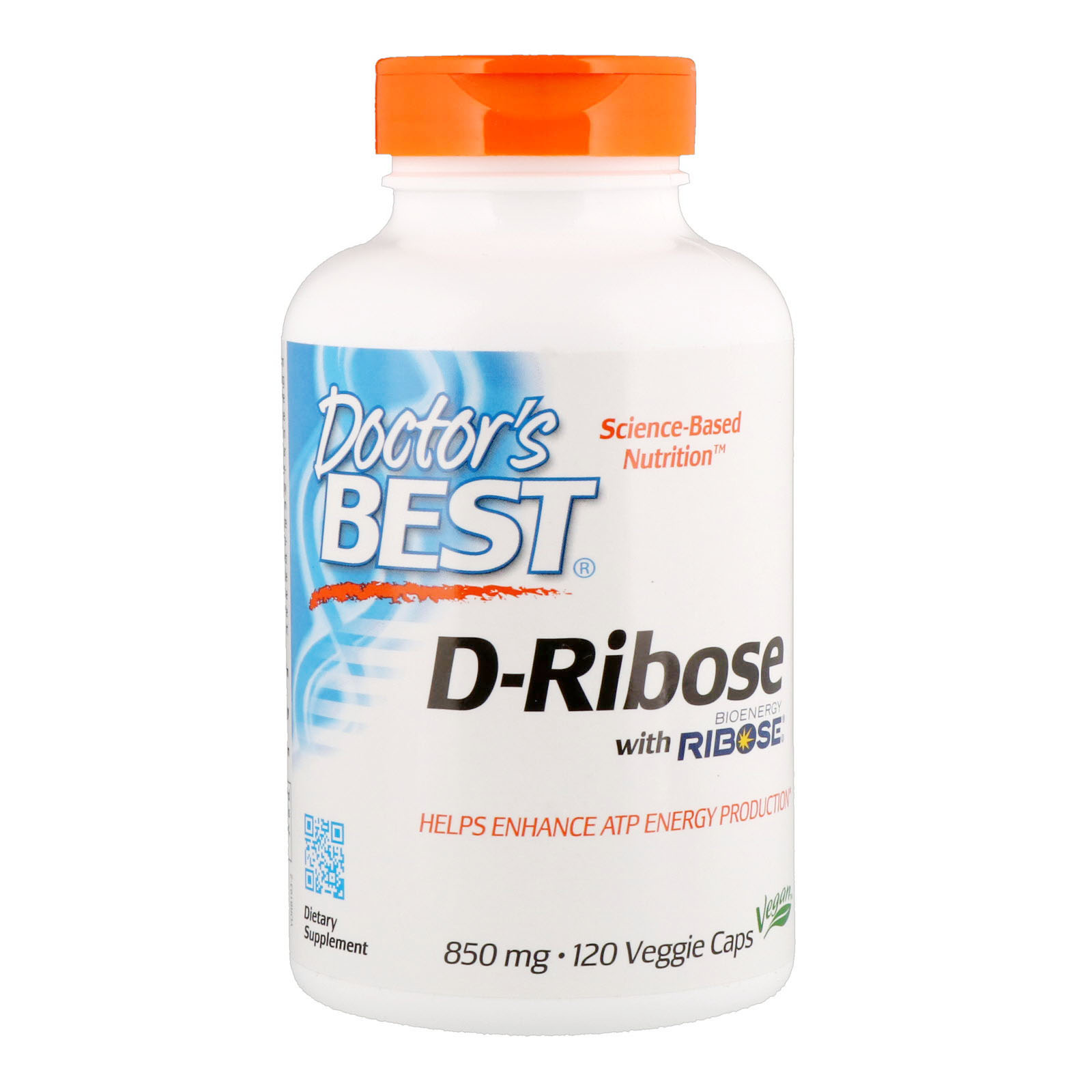 Doctor's Best, Best D-Ribose, 850 mg, 120 Cápsulas Vegetarianas