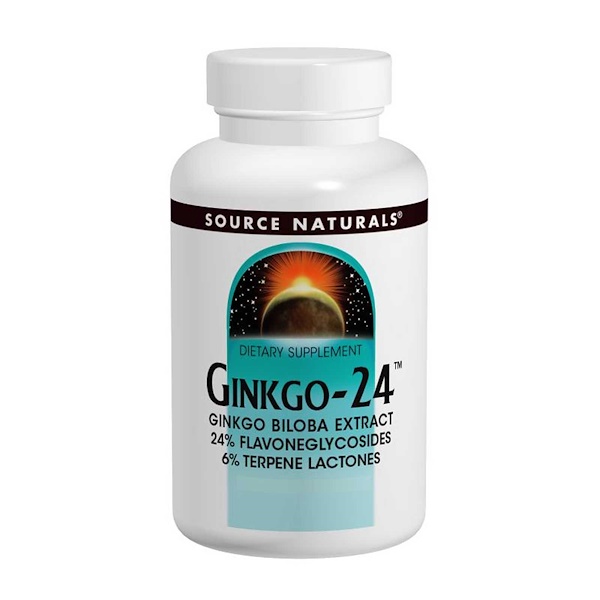 Source Naturals, Ginkgo-24, 120 mg, 120 tabletes