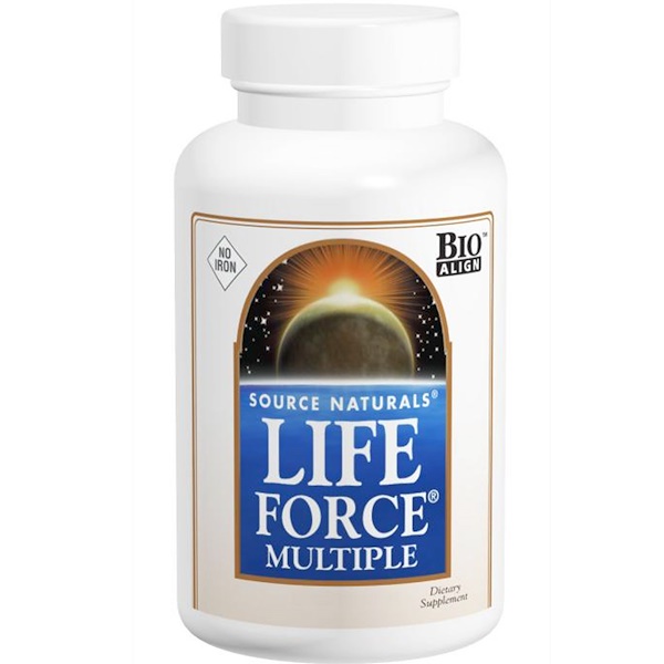 Source Naturals, Multivitamínico Força da Vida, Sem Ferro, 180 Comprimidos
