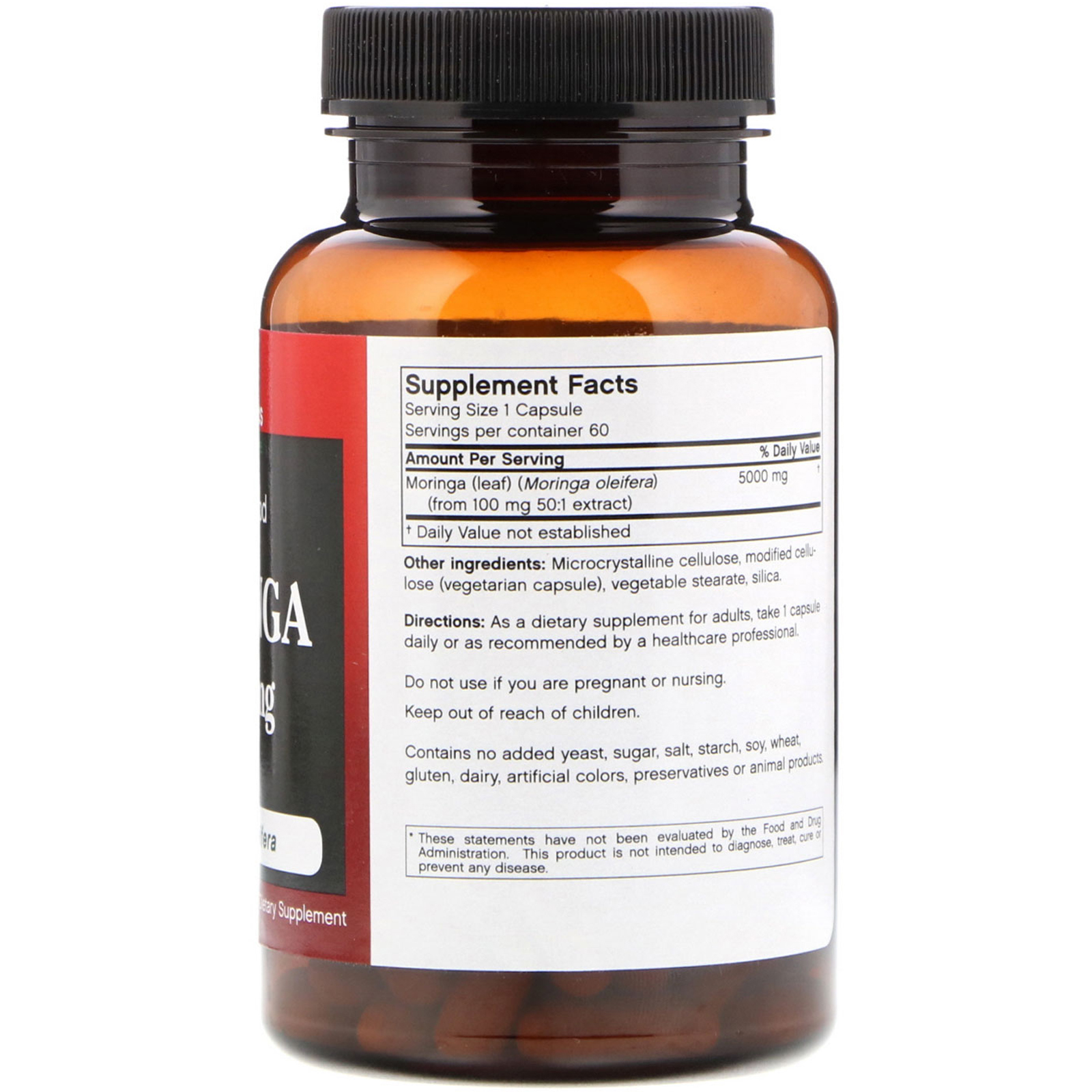 FutureBiotics, Moringa, 5000 mg, 60 Vegetarian Capsules - Imagem 2