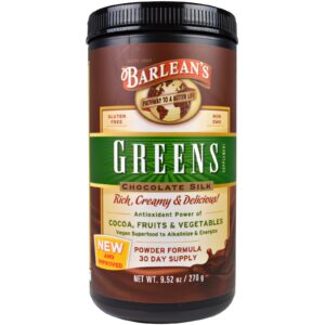 Barlean's, Greens Supplement, Powder Formula, Chocolate Silk, 9.52 oz (270 g)