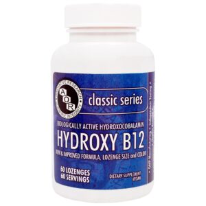 Advanced Orthomolecular Research AOR, Série Clássica, Hidroxi B12, 60 Pastilhas