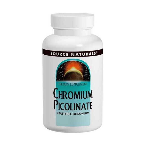 Source Naturals, Picolinato de Cromo, 200 mcg, 240 tabletes