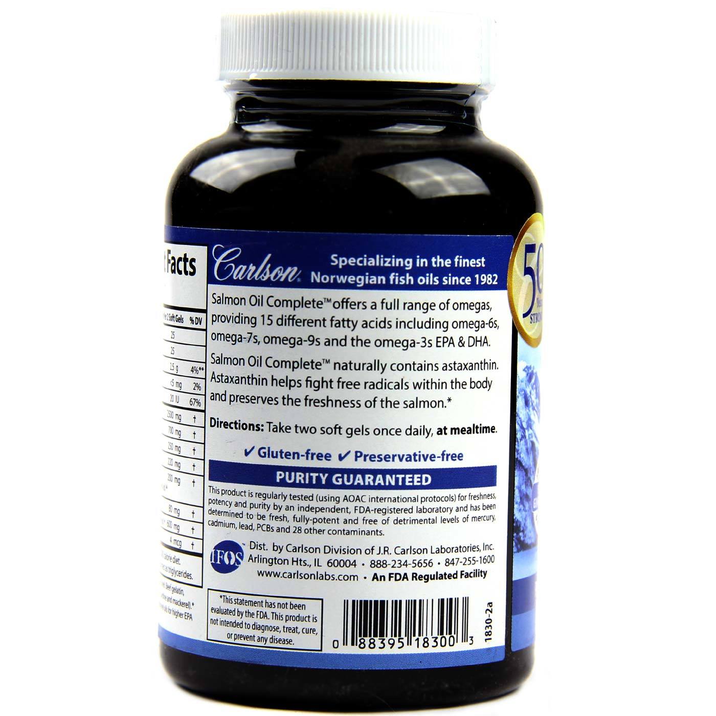 Carlson Labs Óleo de salmão completos 60 Cápsulas - Imagem 3