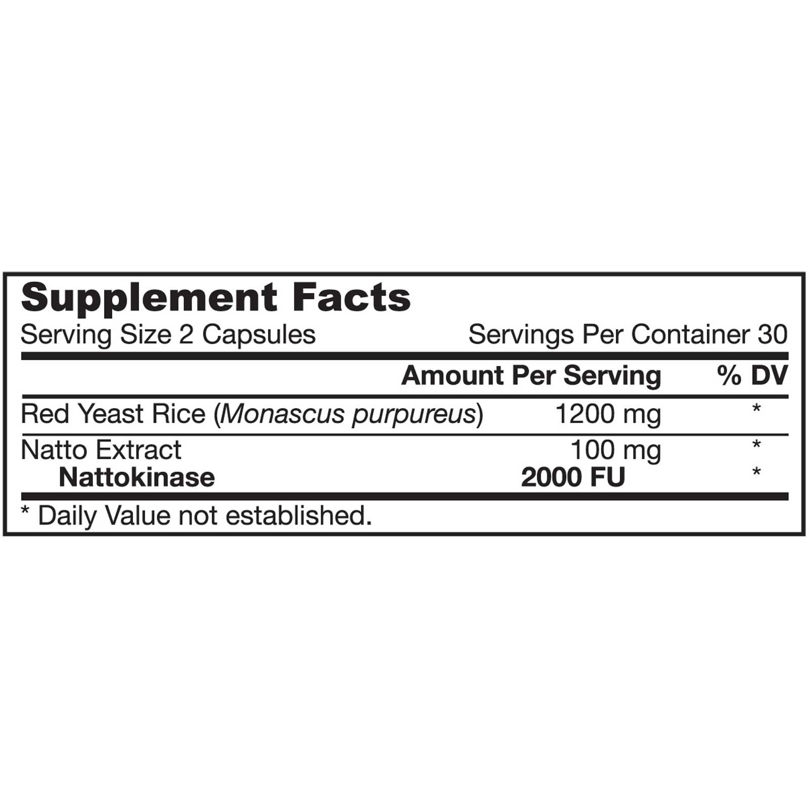 Jarrow Formulas, Arroz Fermentado Vermelho + Nattokinase, 60 Cápsulas Vegetarianas - Imagem 2