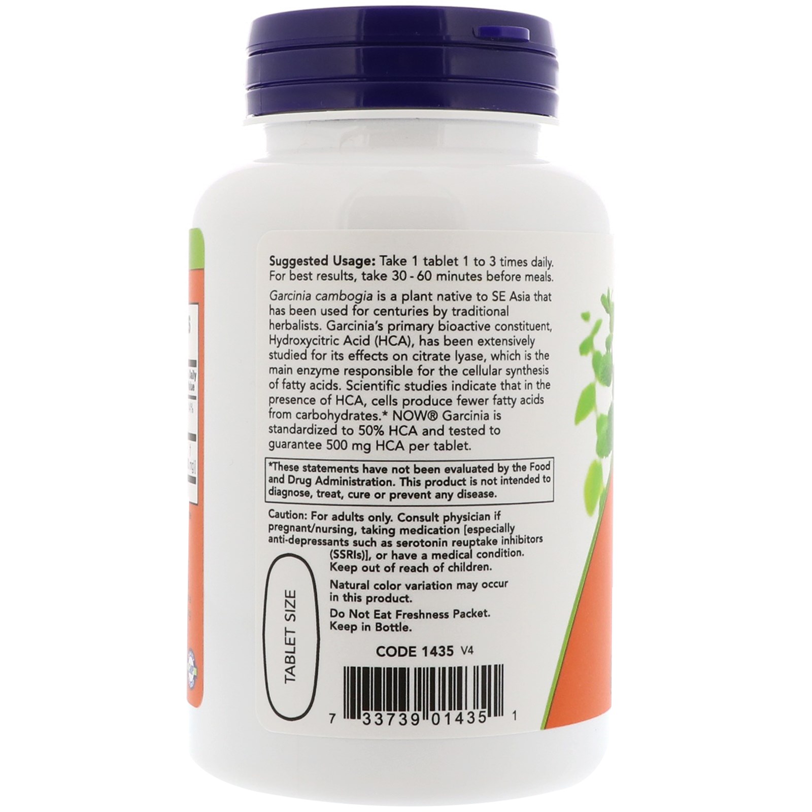 Now Foods, Garcinia, 1.000 mg, 120 comprimidos - Imagem 3