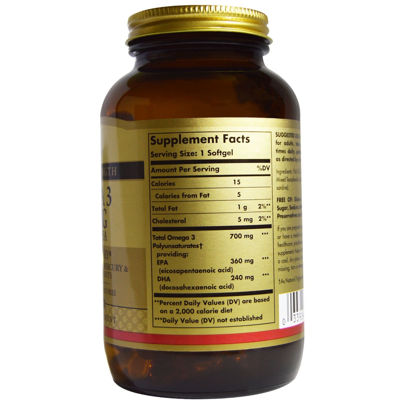 Solgar Força Dupla Omega-3 700 mg 120 Cápsulas em gel - Imagem 2