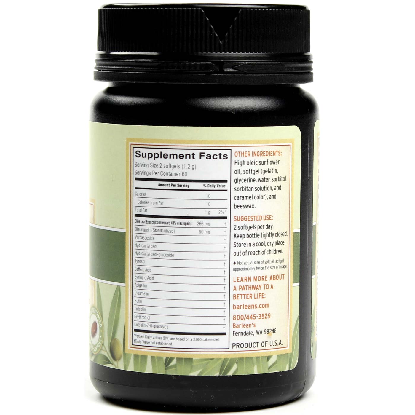 Barlean's Olive Folha Complexo - 120 Cápsulas em Gel - Imagem 2