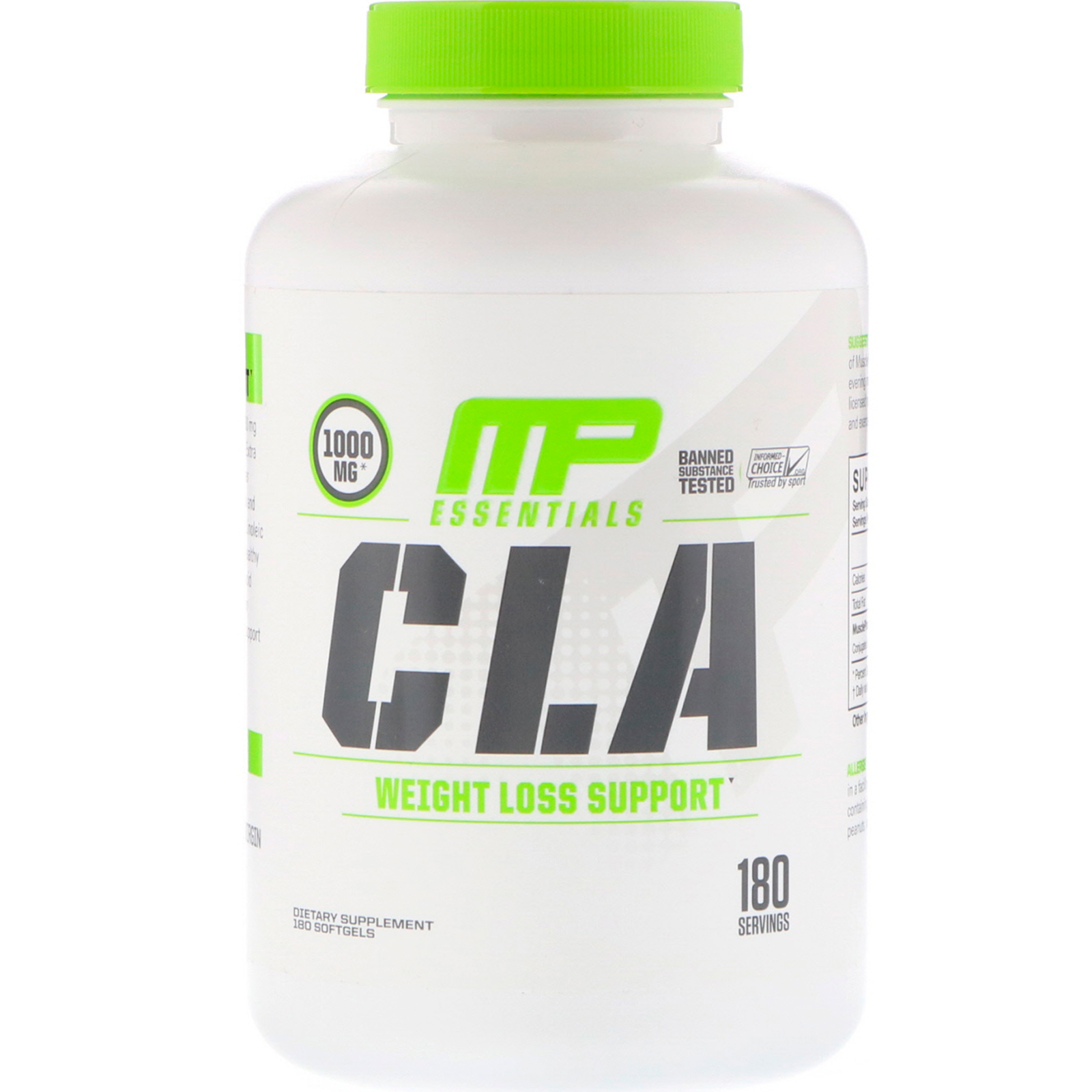 MusclePharm, Essentials, CLA, 180 Cápsulas Gelatinosas