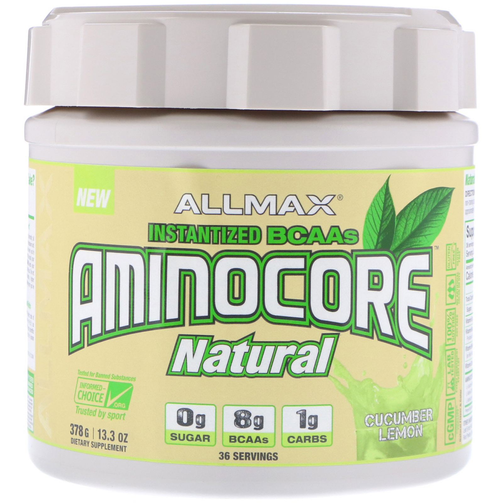 ALLMAX Nutrition, AMINOCORE Natural Instantized BCAAs, Cucumber Melon, 13.3 oz (378 g)