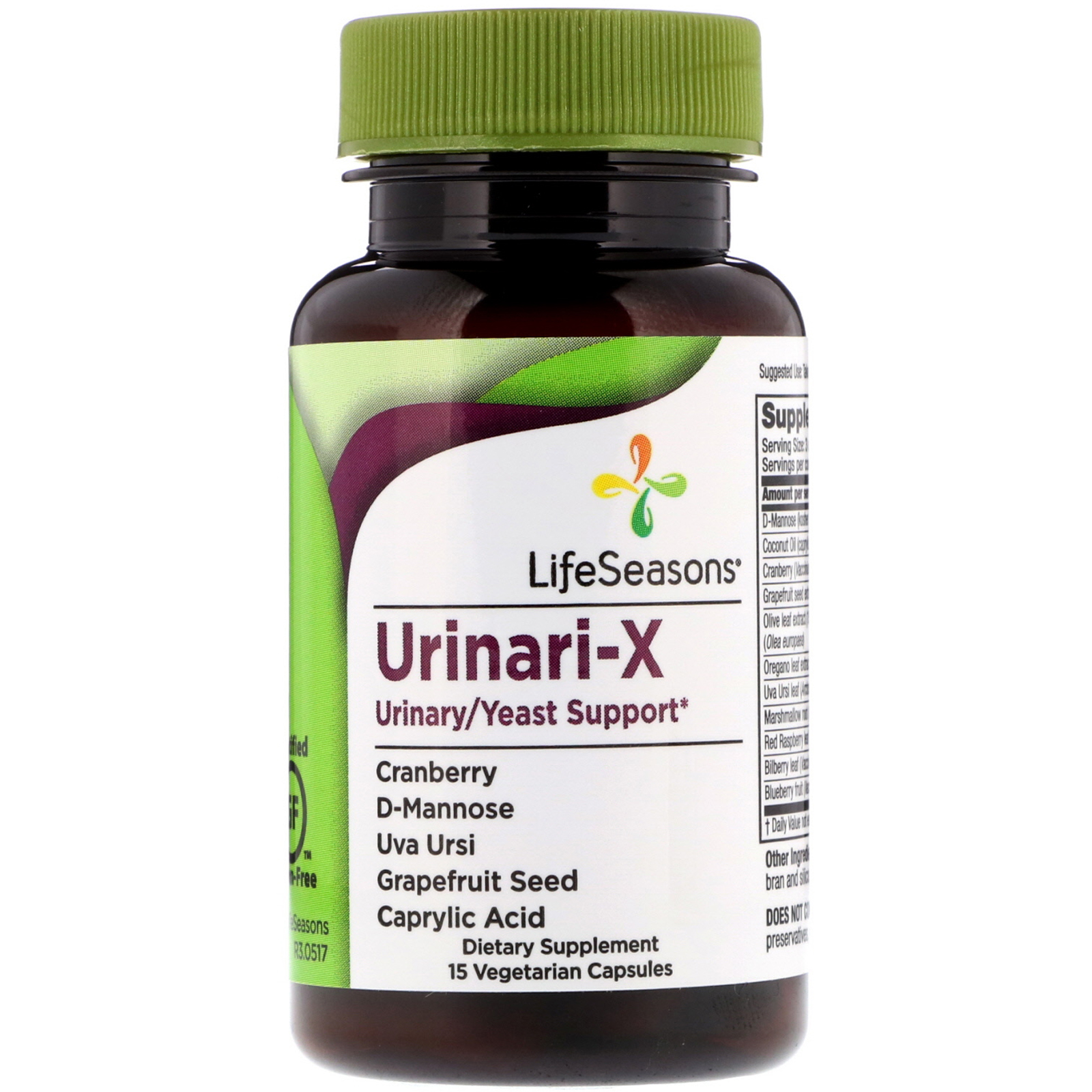 Life Seasons, Urinari-X Urinary/Yeast Support, 15 Vegetarian Capsules