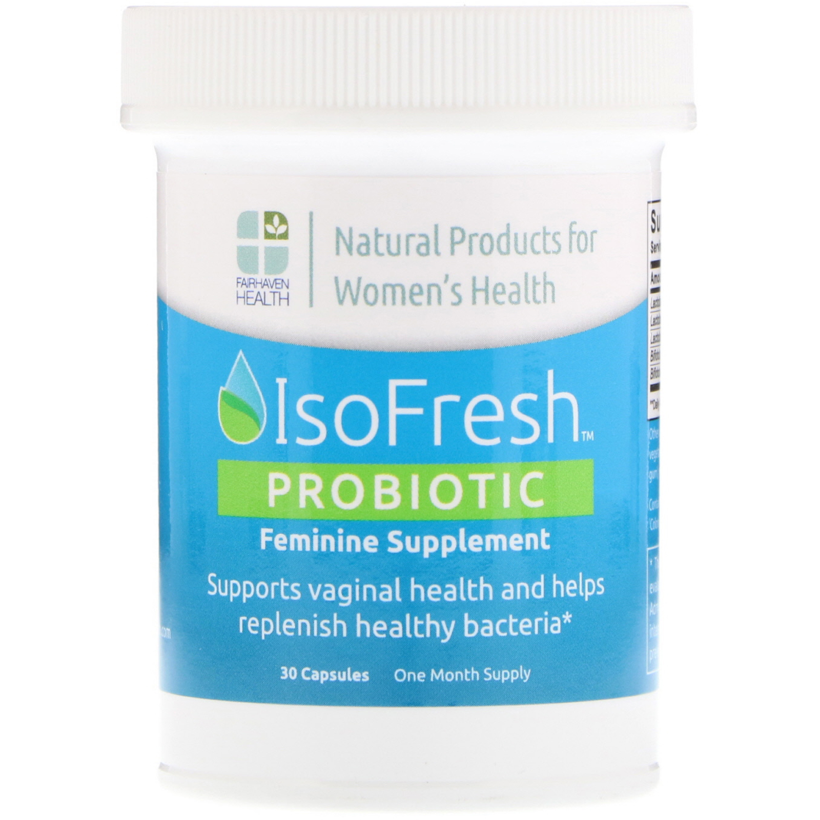 Fairhaven Health, Probiótico IsoFresh, 30 Cápsulas