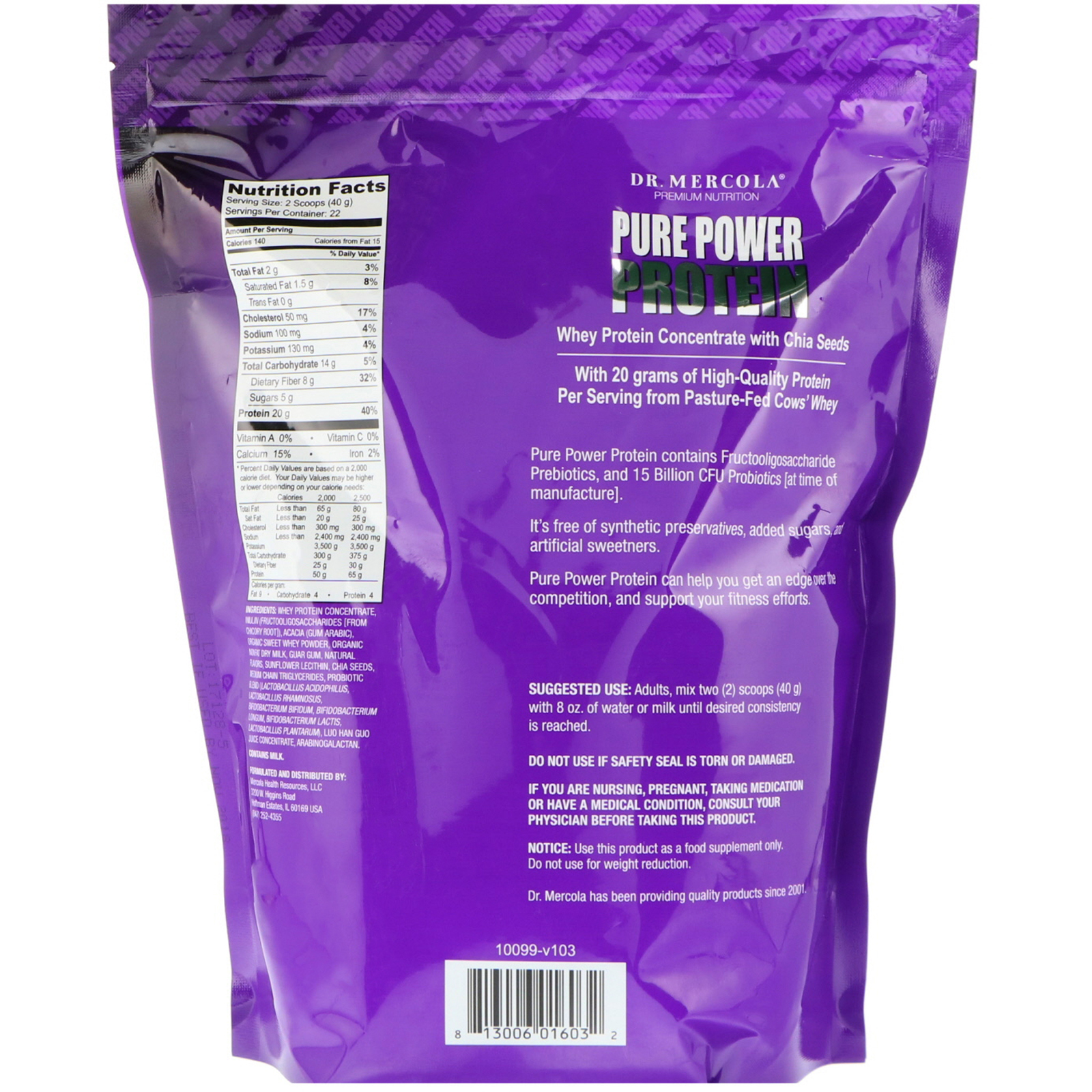 Dr. Mercola, Proteína em Pó Pura, sabor Baunilha, 31 oz (880 g) - Imagem 2