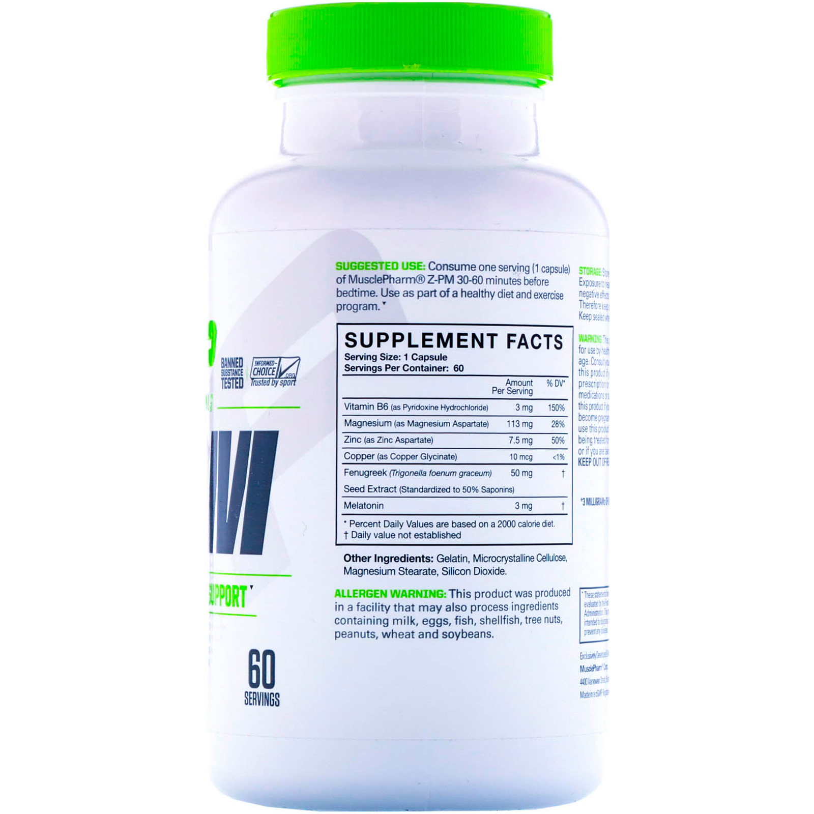MusclePharm, Essentials, Z-PM, 60 Cápsulas - Imagem 2