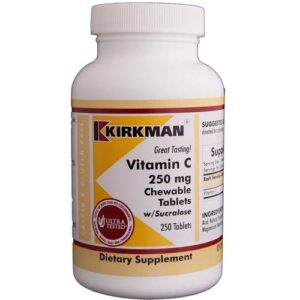 Kirkman Labs Vitamina C - com Sucralose - 250 mg - 250 Chewable Tabletes
