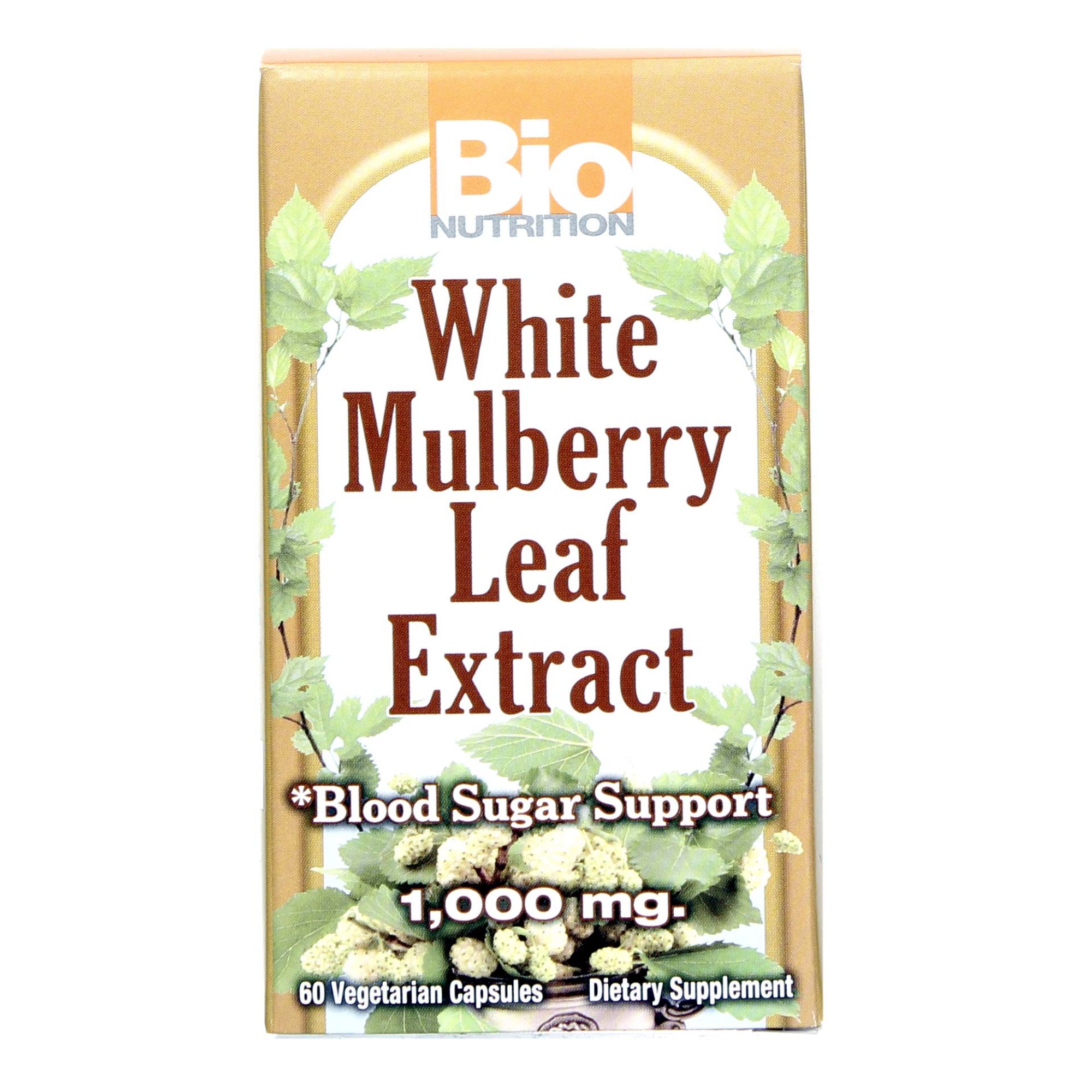 Bio Nutrition White Mulberry Extrato de folha de 60 Cápsulas Vegetarianas