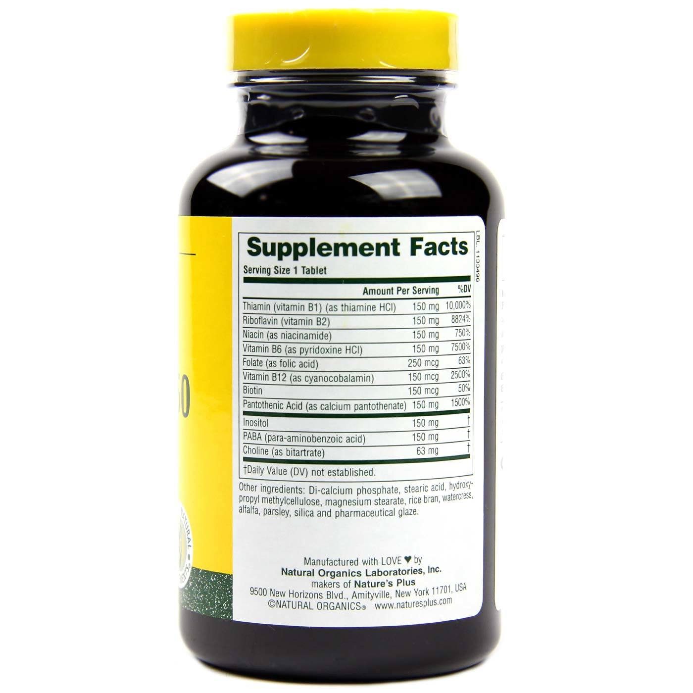 Nature's Plus Mega B-150 de libertação prolongada 90 Tabletes - Imagem 2