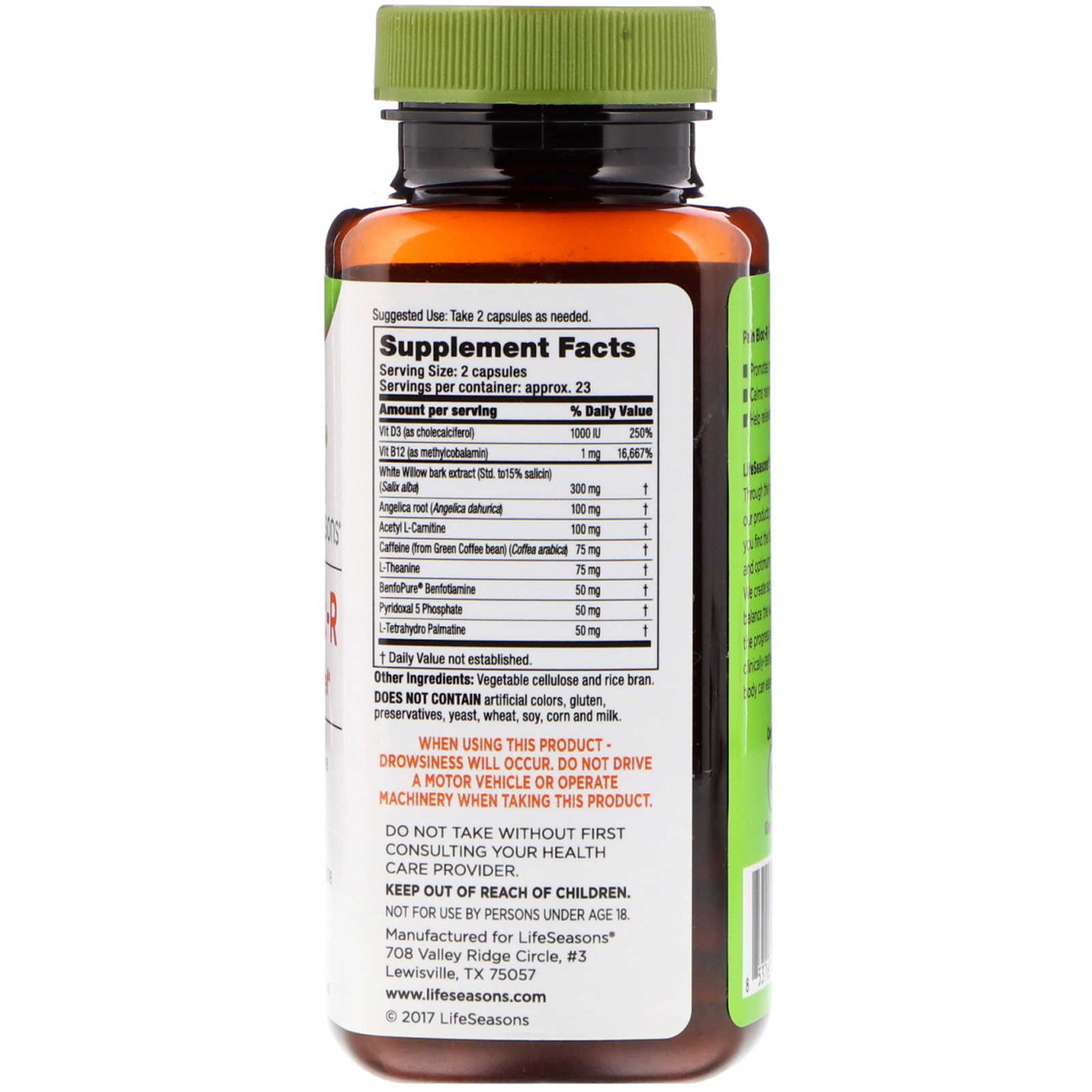 Life Seasons, Pain Bloc-R, Focused Pain Relief, 45 Vegetarian Capsules - Imagem 2