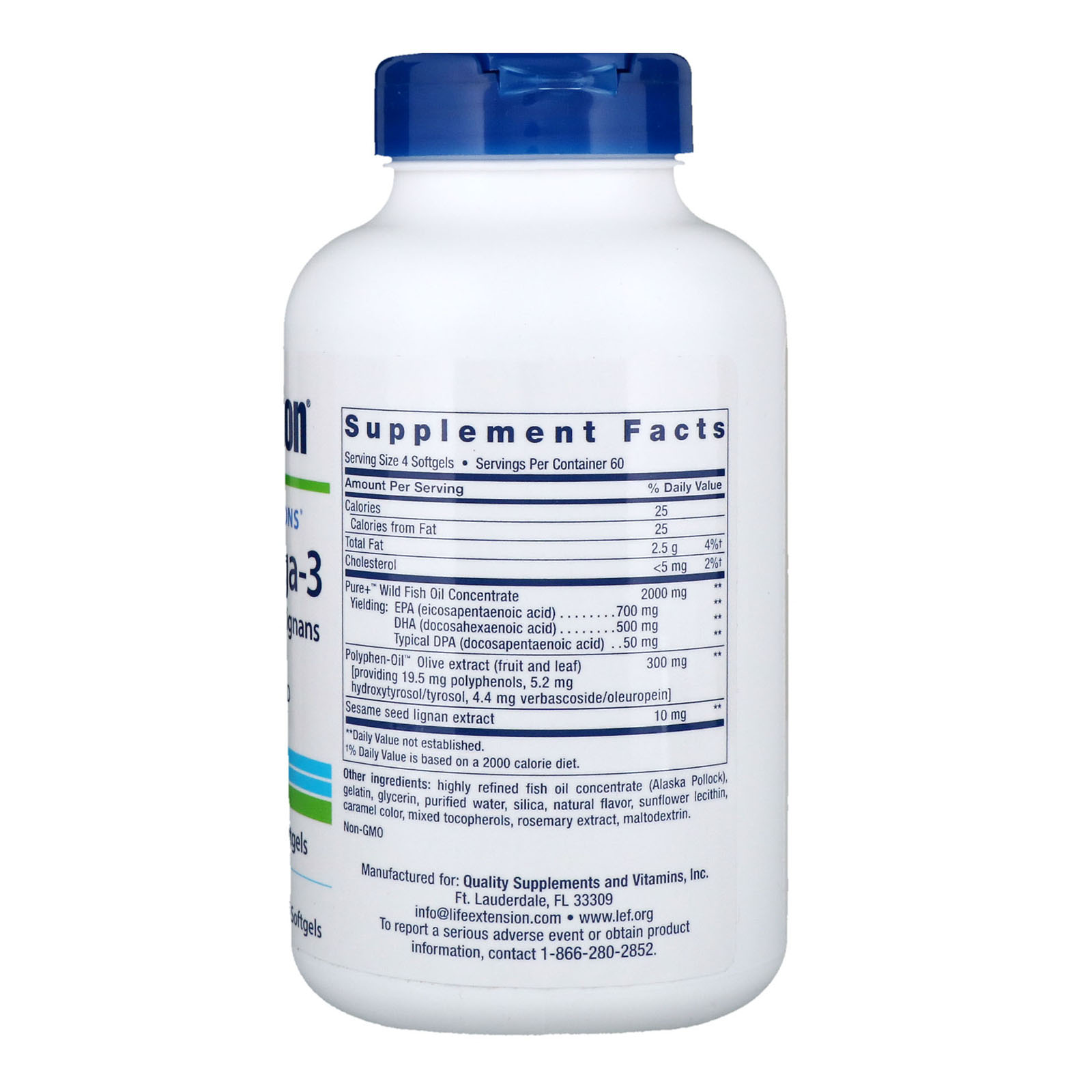 Life Extension, Omega Foundations, Super Ômega-3, 240 Softgels - Imagem 2