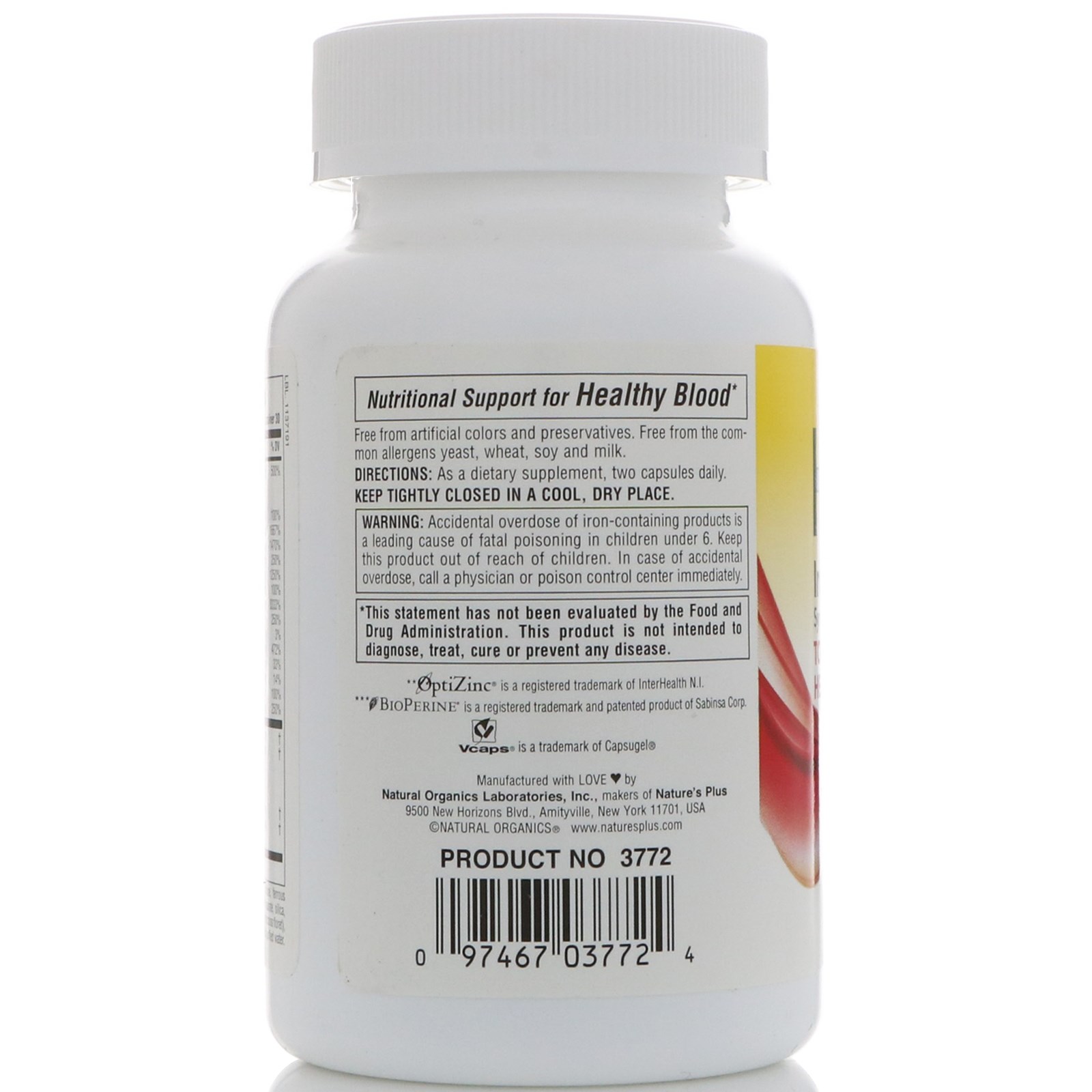 Nature's Plus, Hema-Plex, 60 Comprimidos Vegetais - Imagem 3