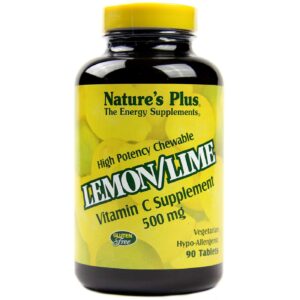 Nature's Plus Limão / Lima Vitamina C 500 mg 90 mastiga