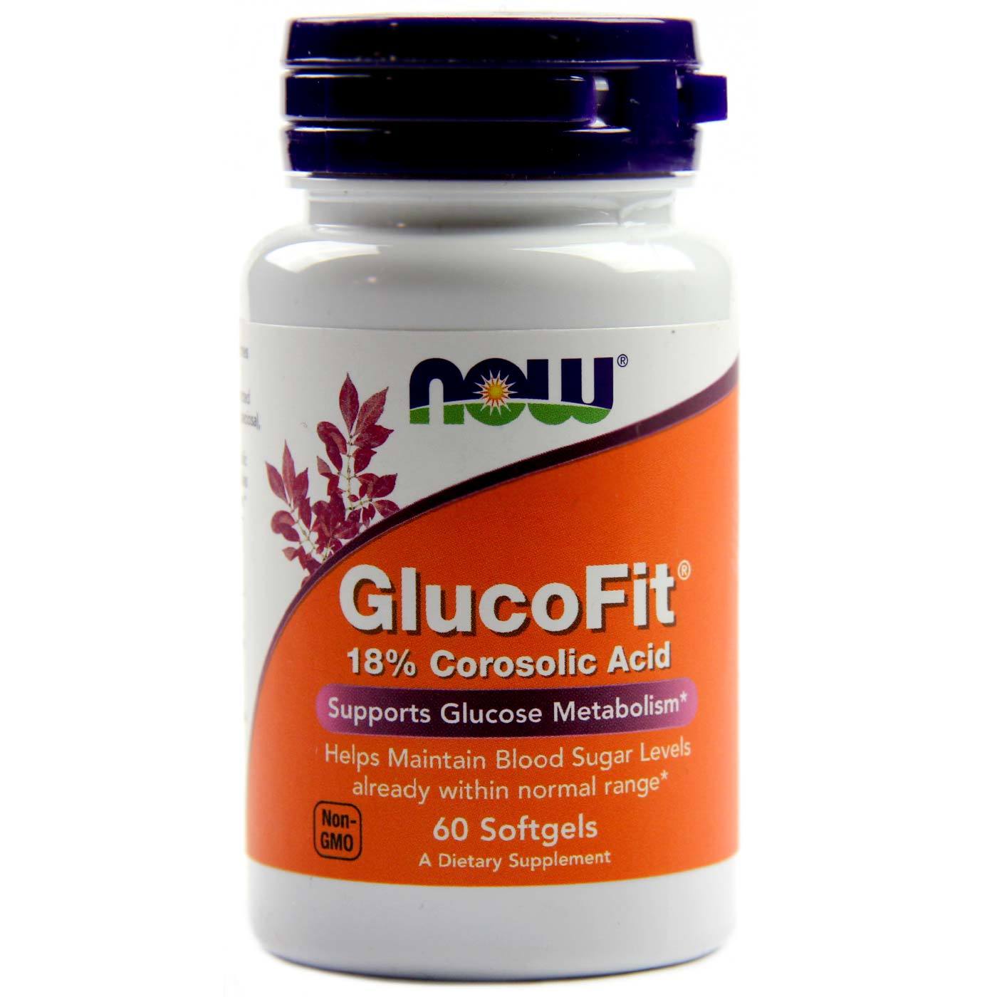 GlucoFit 18% Ácido Corosólico Now Foods 60 Cápsulas em Gel