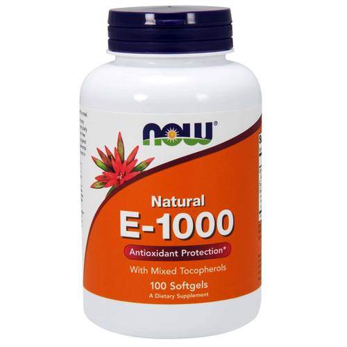 Now Foods, Vitamina E Misturado com Tocoferóis - 1000 UI - 100 Cápsulas em Gel