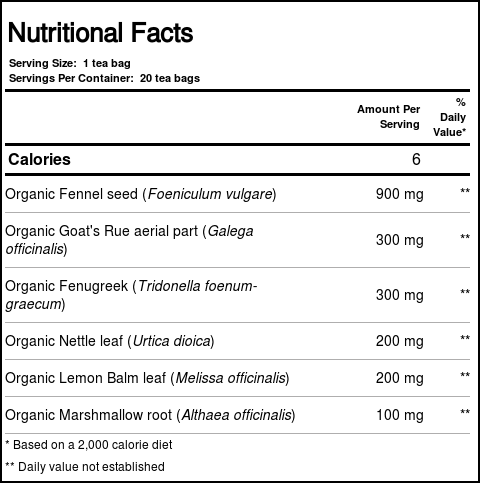 Gaia Herbs Lactation Support Chá - 16 Chá Bags - Imagem 3