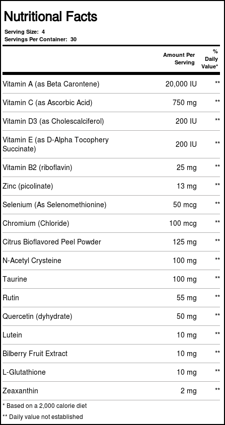 AccuVision Fórmula Avançada para a Saúde dos olhos Zahler 120 Cáps. - Imagem 4