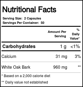 Nature's Way White Oak Bark 100 Cápsulas - Imagem 4