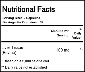 Nutricology Fígado glandular Orgânica 125 Cápsulas - Imagem 3