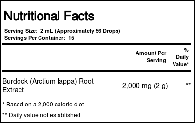 Nature's Answer Bardana Raiz AF Álcool 1 fl oz grátis - Imagem 3
