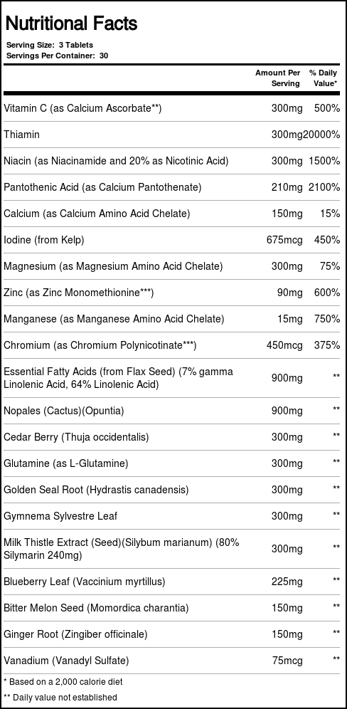 Michael's Glucose/Sugar Metabolism Factors (Original) - 180 Tab - Imagem 3