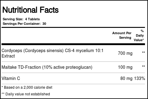 Mushroom Wisdom Super Cordyceps 120cap - Imagem 2