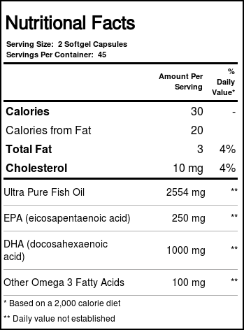 Vital Nutrients Ultra Pure Fish Oil 675 High DHA Lemon - 90 Softgel Capsules - Imagem 2