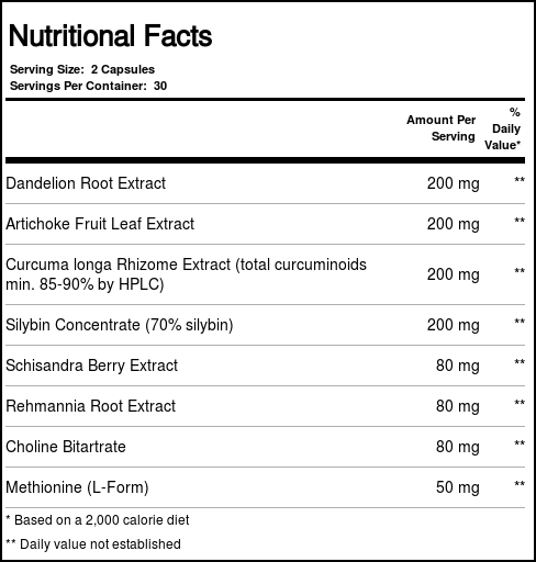 Vital Nutrients Liver Support - 60 Capsules - Imagem 2
