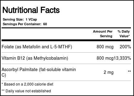 Pure EnCápsulasulations B12 folato 60 Cápsulas Vegetarianas - Imagem 4