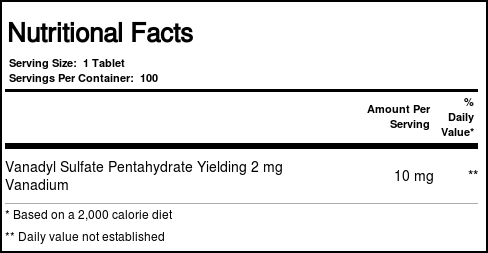 Source Naturals Sulfato de vanádio 100 Tabletes - Imagem 4
