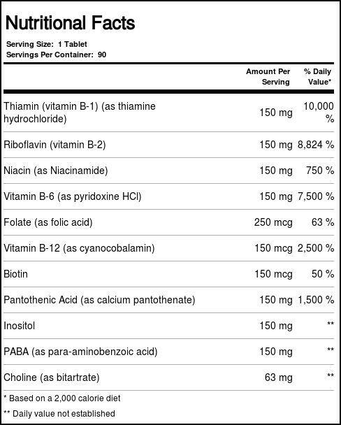 Nature's Plus Mega B-150 de libertação prolongada 90 Tabletes - Imagem 4