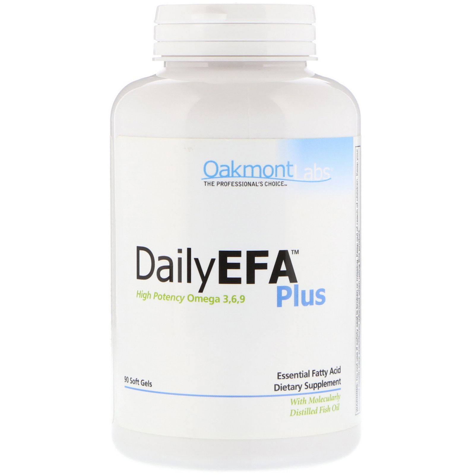 Oakmont Labs, Daily EFA Plus, High Potency Omega 3,6,9, 90 Soft Gels