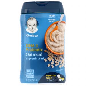 Comprar gerber, dha & probiotic, single grain oatmeal cereal, supported sitter, 1st foods, 8 oz (227 g) preço no brasil ervas infantis suplemento importado loja 5 online promoção - 26 de setembro de 2022