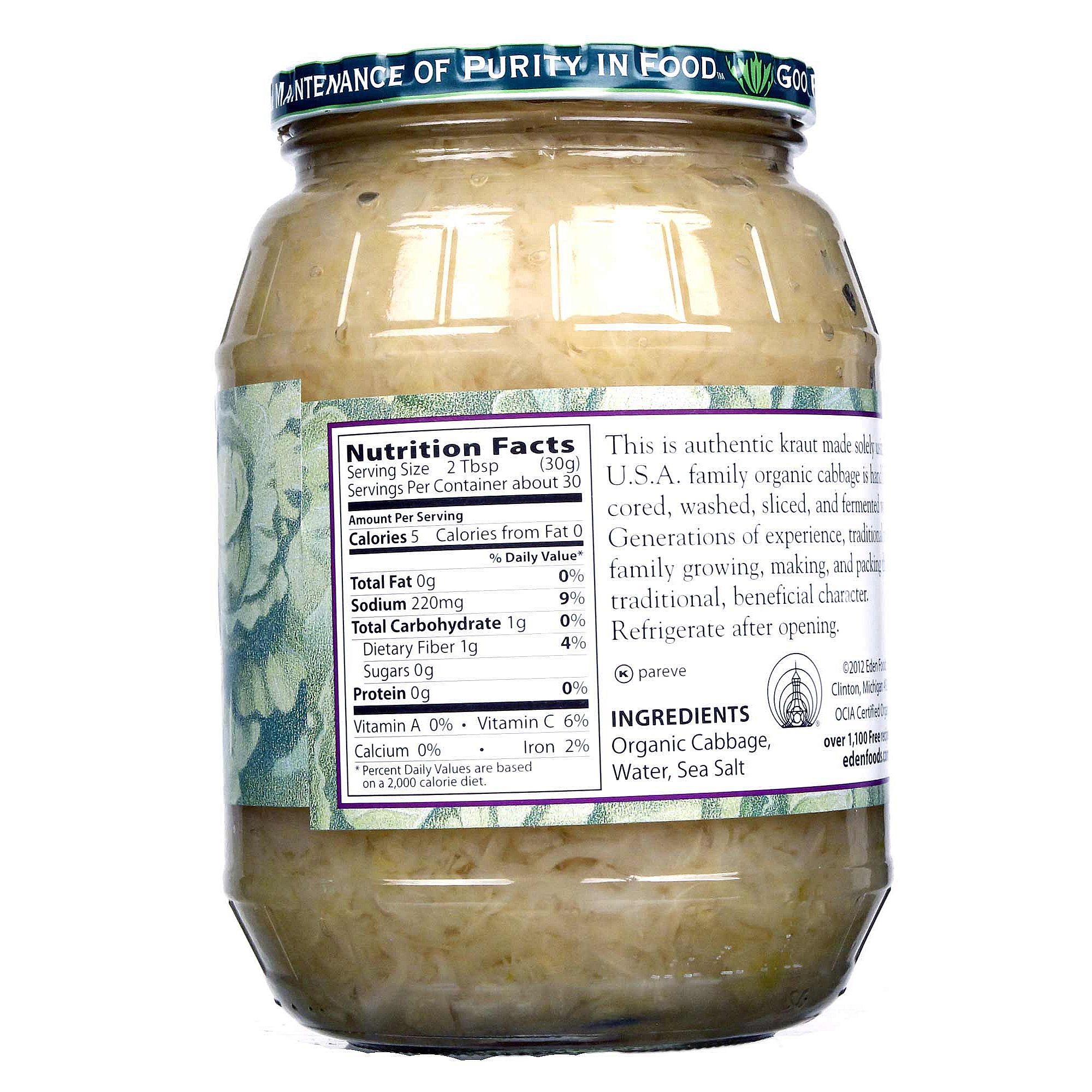 Eden Foods Chucrute Orgânica (Pack 12) 12-32 Jars oz - Imagem 2