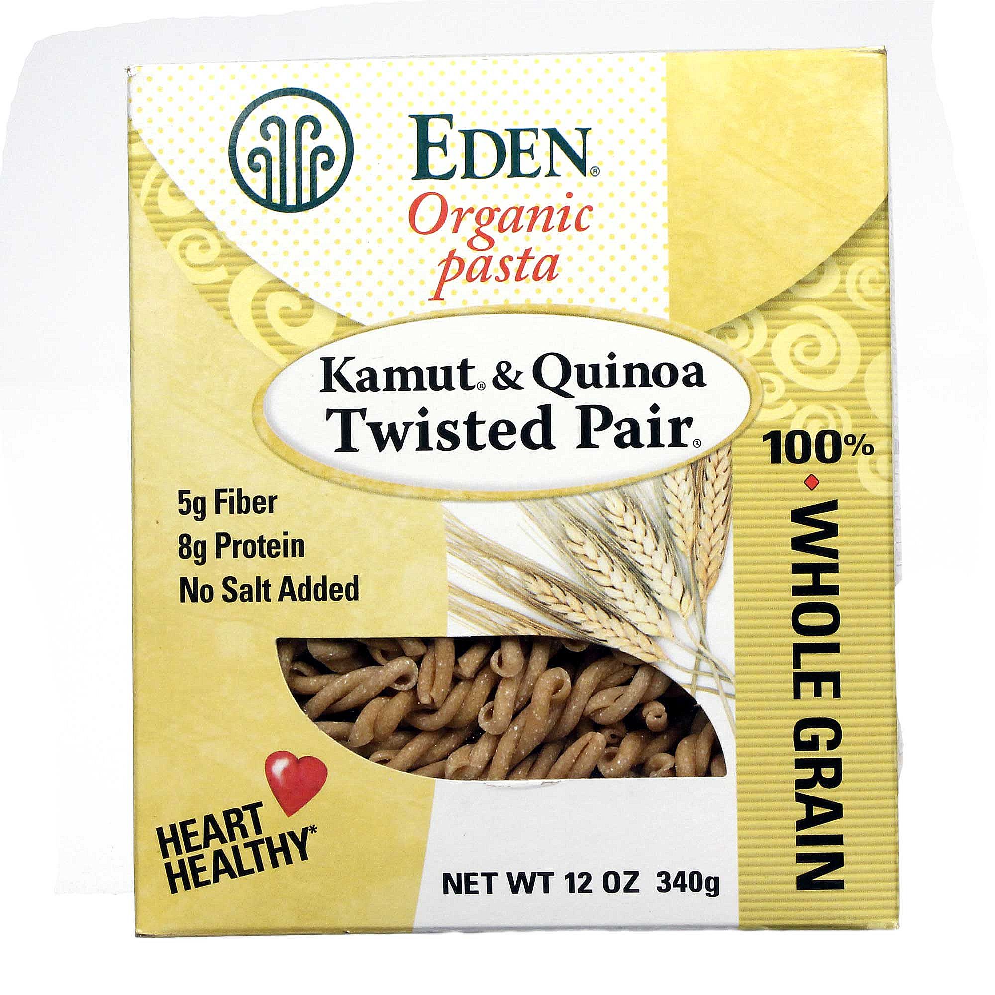 Eden Foods Kamut Orgânica e Quinoa Twisted Pair Pasta (6 Pack) (6) - 12 Caixas oz