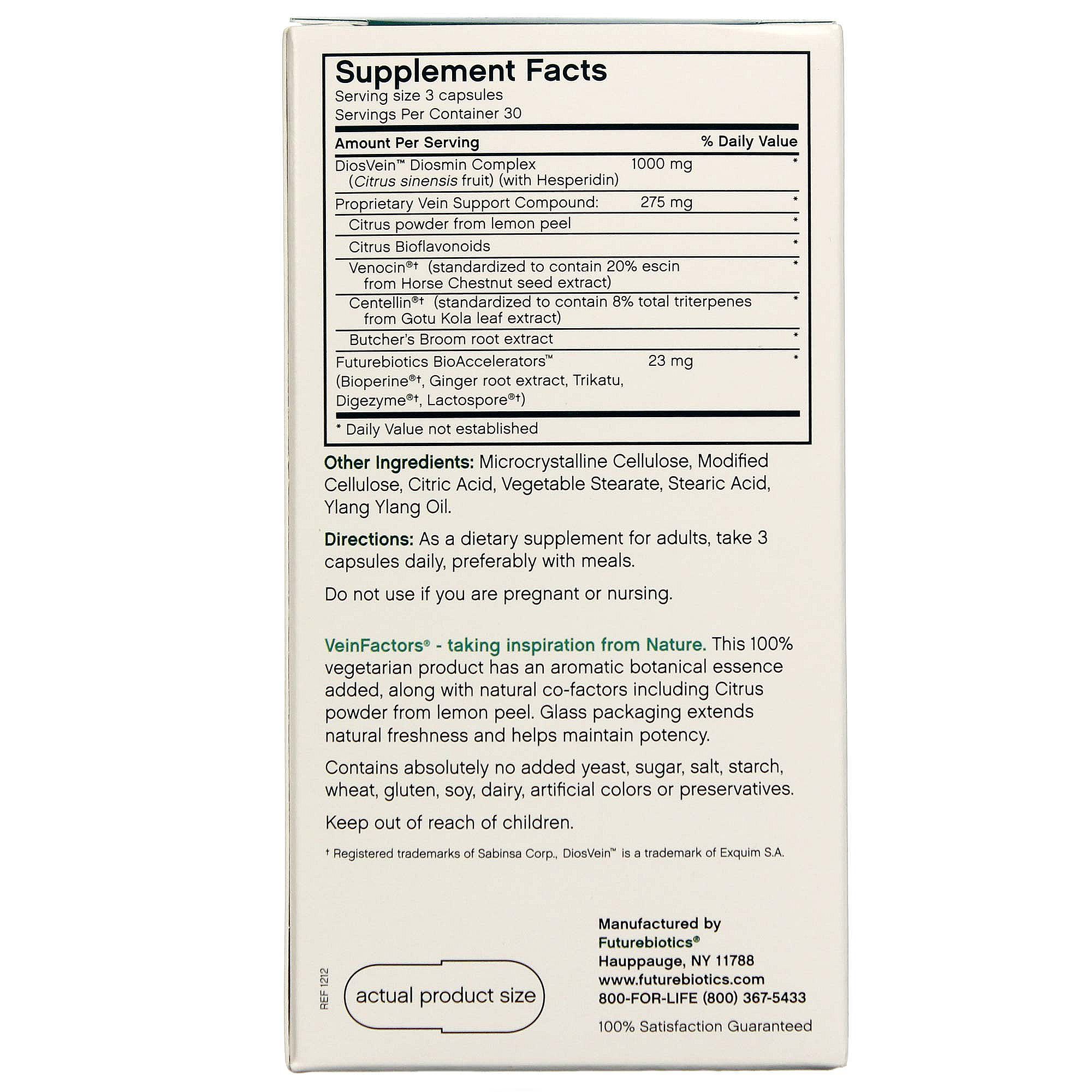 Futurebiotics VeinFactors 90 Cápsulas - Imagem 2