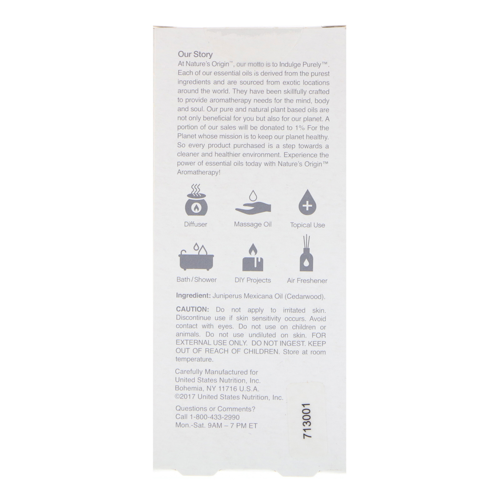 Nature's Origin, Aromatherapy, Essential Oil, Cedarwood, 0.5 floz (15 ml) - Imagem 2