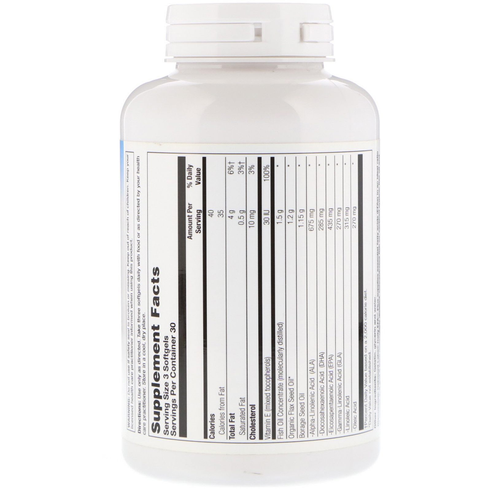 Oakmont Labs, Daily EFA Plus, High Potency Omega 3,6,9, 90 Soft Gels - Imagem 2