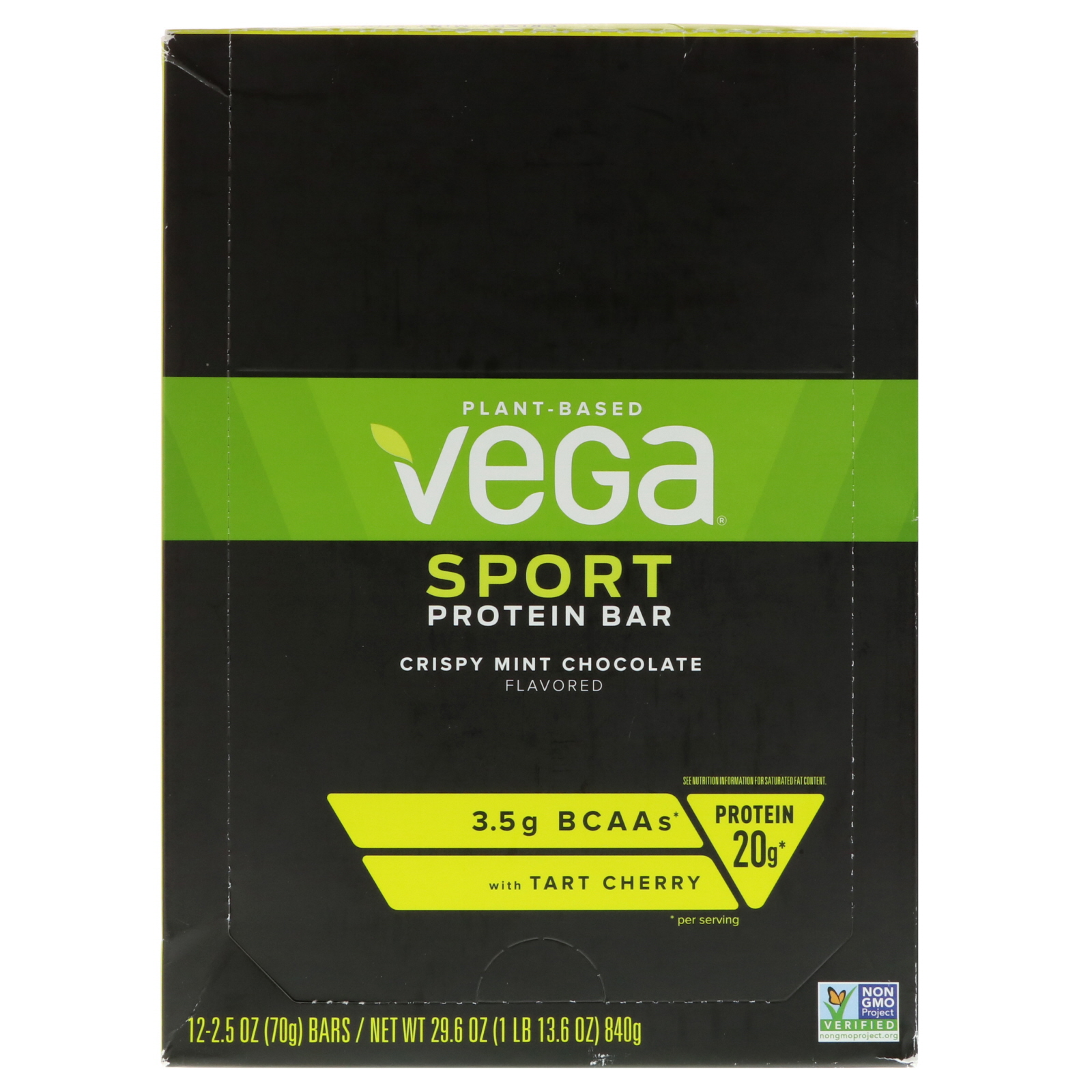 Vega, Esporte, Barra de Proteínas, Chocolate Crocante com Menta, 12 Barras, 2,5 oz (70 g) Cada - Imagem 2